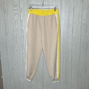 Zara Beige and Yellow Track Pants